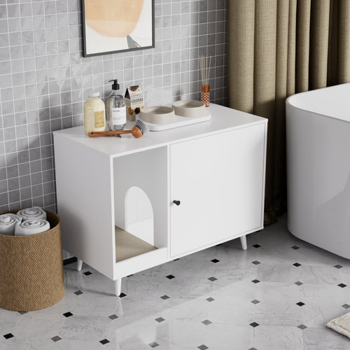 Tucker Murphy Pet™ Cat Litter Box Enclosure, Midcentury Cat Litter Box